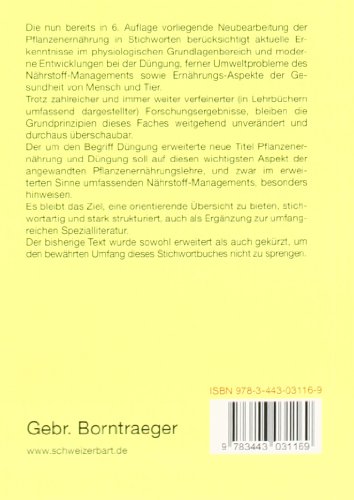 Pflanzenernährung und Düngung in Stichworten (Hirt's Stichwortbücher) - 2