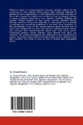 Potato Improvement Through In Vitro Techniques: Improvement of Potatoes through Meristem Culture, Callus Induction, Somaclonal Variation and In Vitro Tuberization - 2